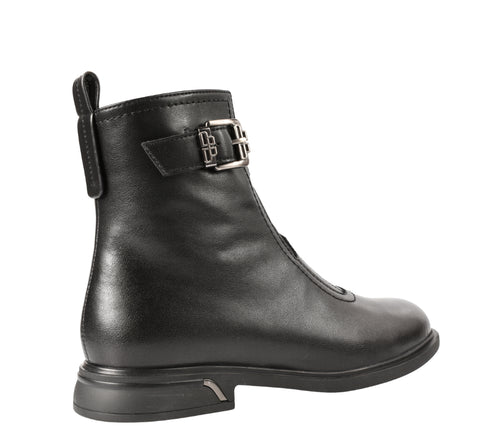 Ghete elegante, dama, PASS COLLECTION, DL70034A negru, piele naturala, toc